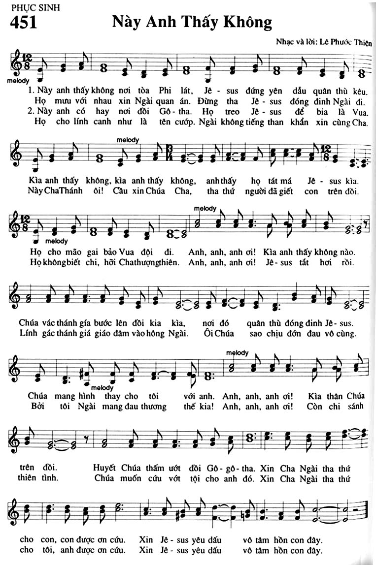 Sheet music: Này Anh Thấy Không