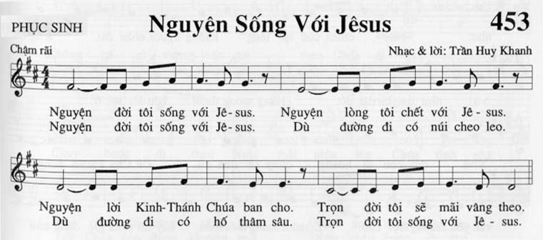 Sheet music: Nguyện Sống Với Jesus