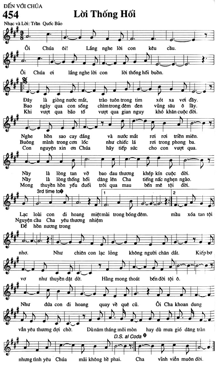 Sheet music: Lời Thống Hối