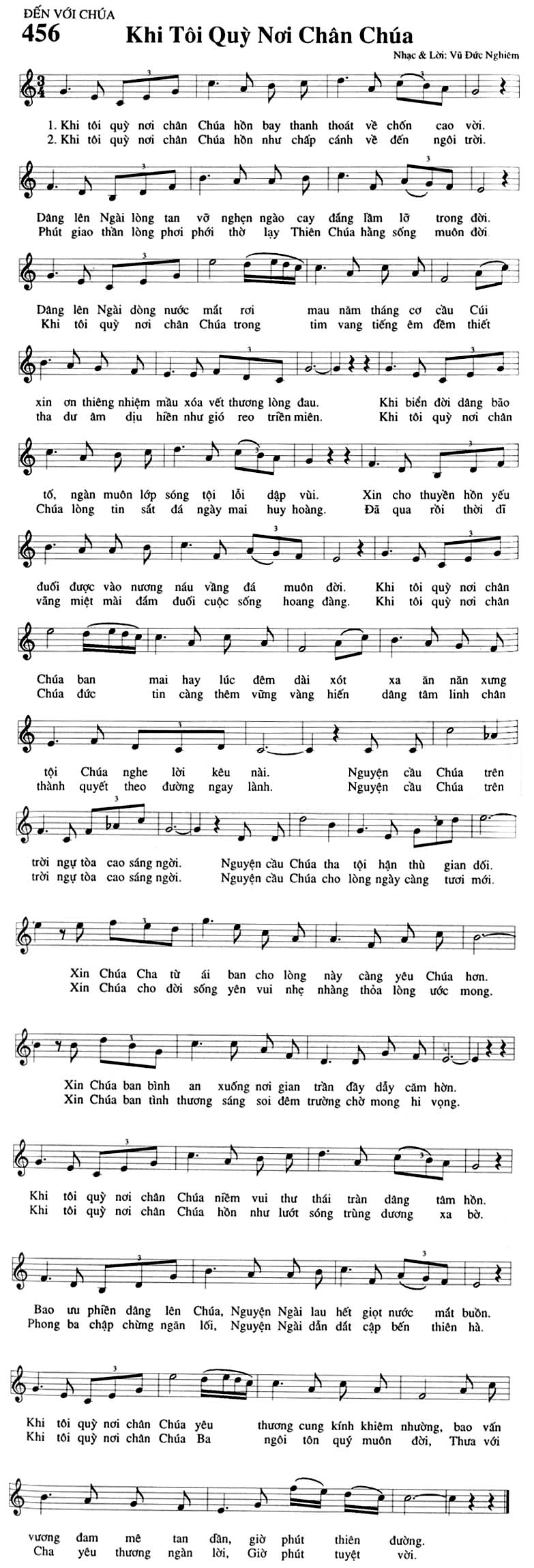 Sheet music: Khi Tôi Quỳ Nơi Chân Chúa