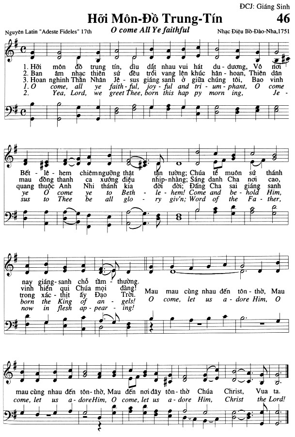 Sheet music: Hỡi Môn Ðồ Trung Tín