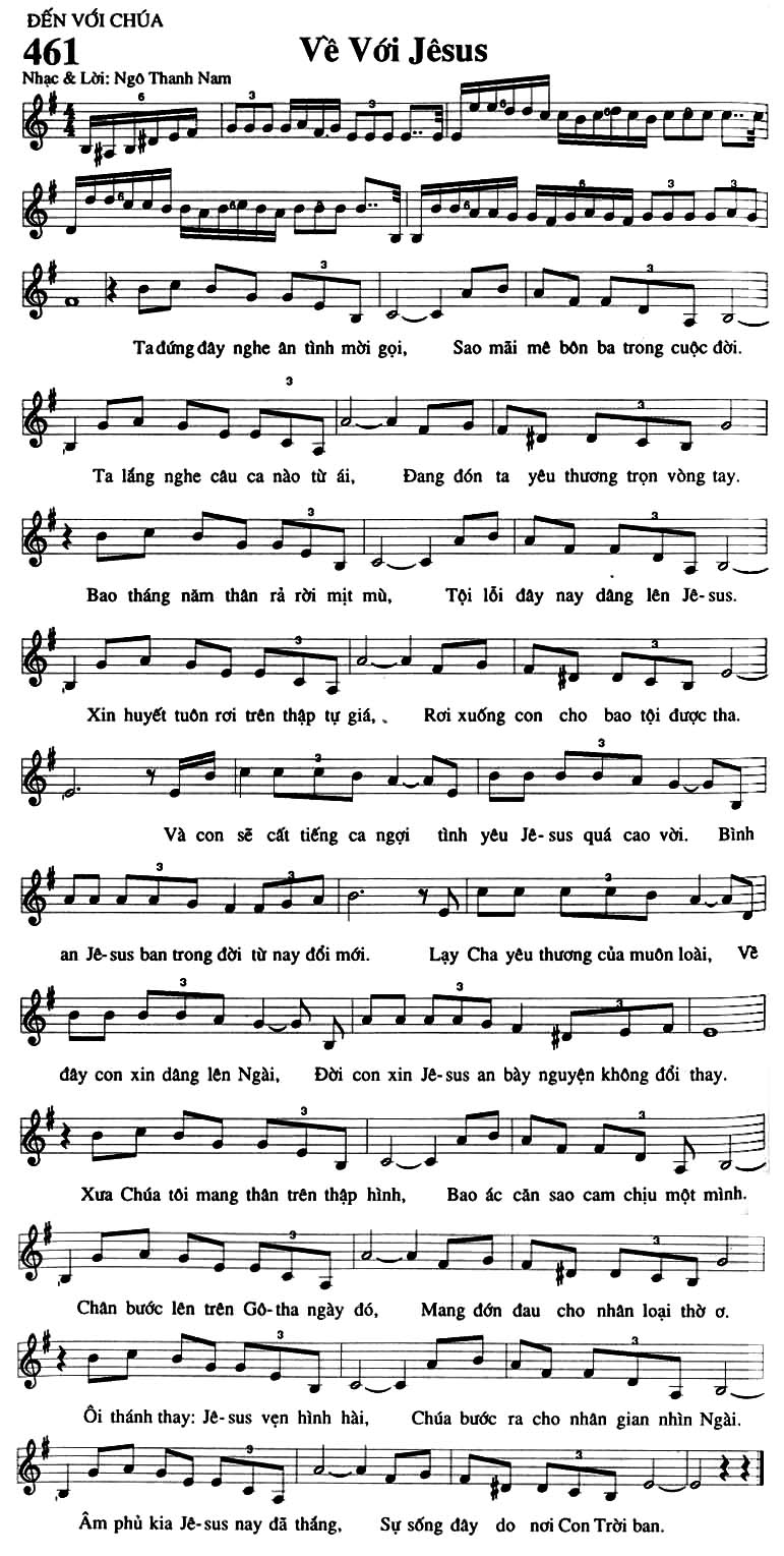 Sheet music: Về Với Jesus