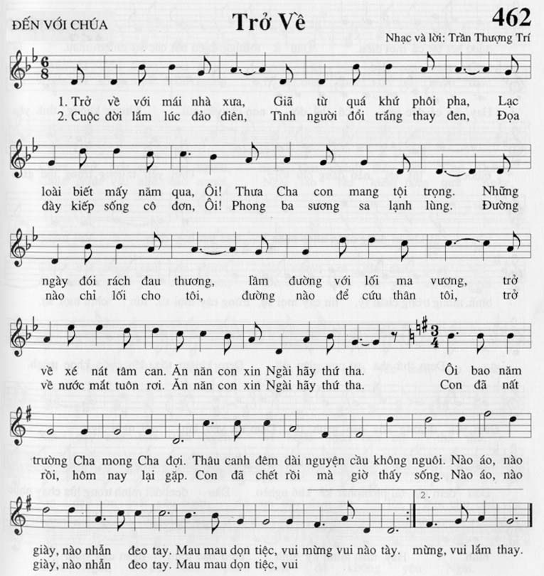 Sheet music: Trở Về