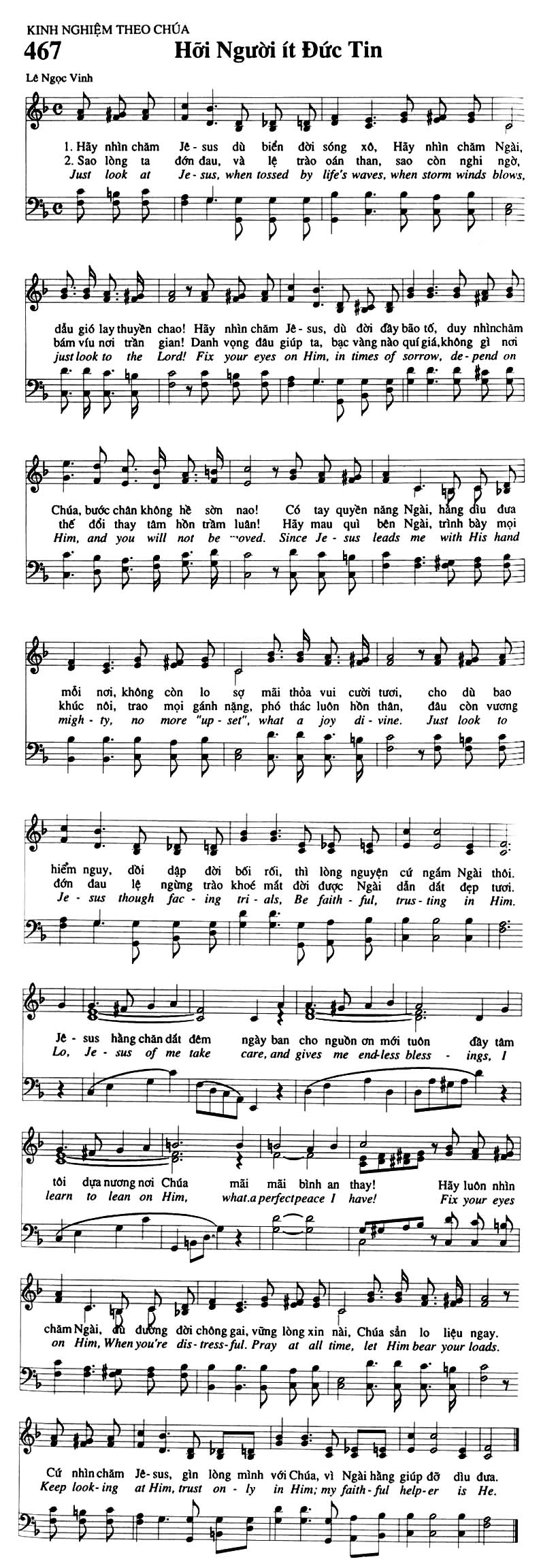 Sheet music: Hỡi Người Ít Đức Tin