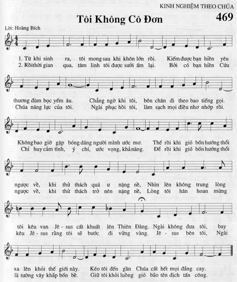 Sheet music: Tôi Không Cô Đơn