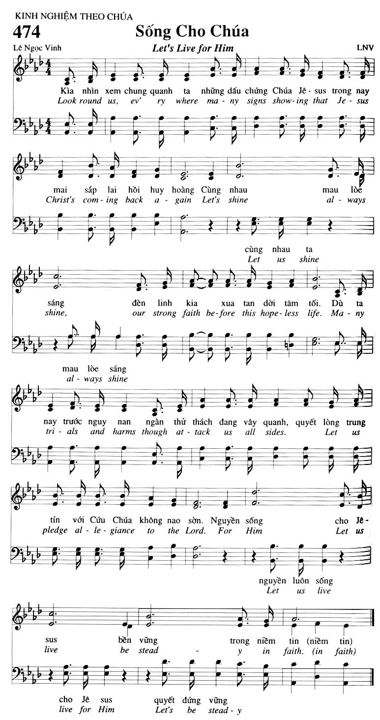 Sheet music: Sống Cho Chúa