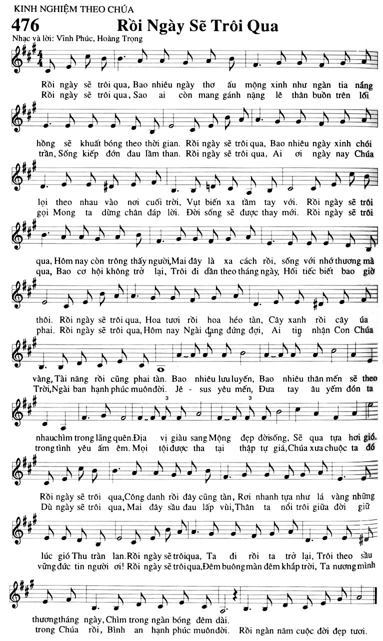 Sheet music: Rồi Ngày Sẽ Trôi Qua