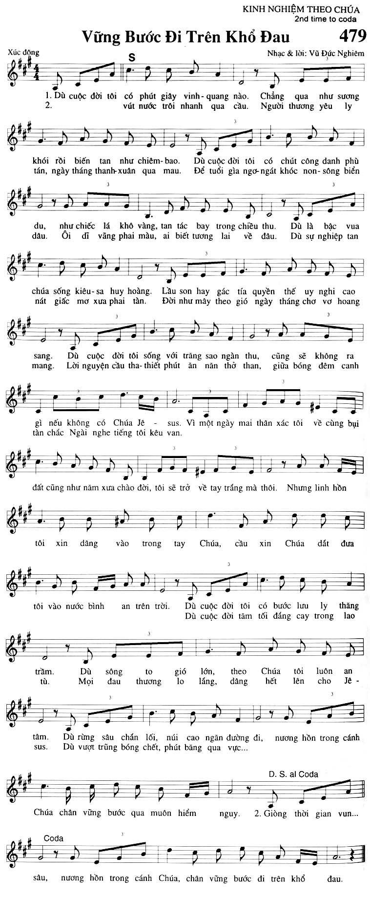 Sheet music: Vững Bước Đi Trên Khổ Đau