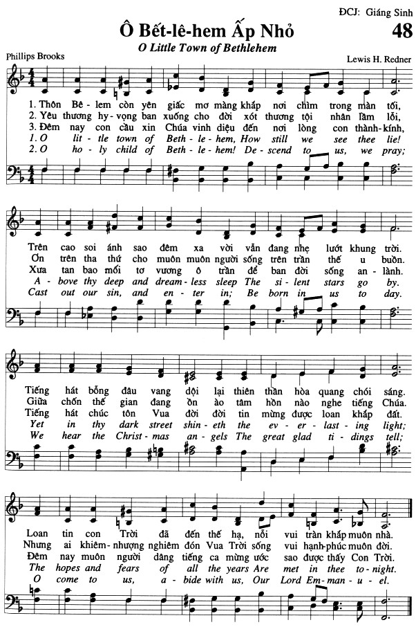 Sheet music: Ô Bết-Lê-Hem Ấp Nhỏ