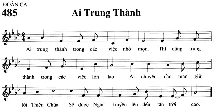 Sheet music: Ai Trung Thành