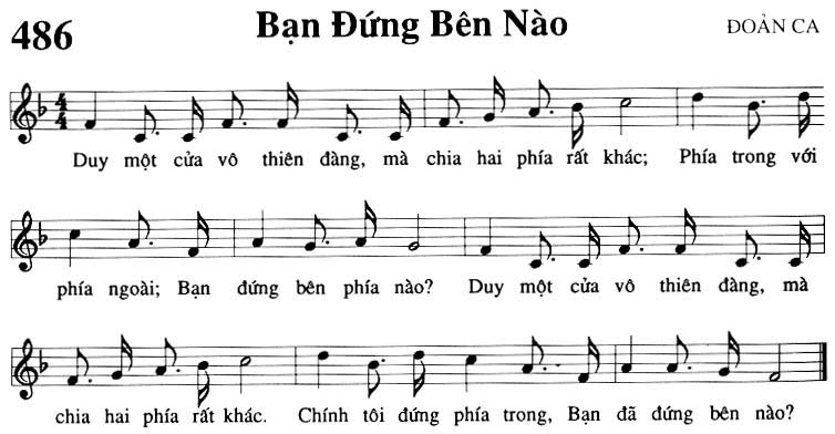 Sheet music: Bạn Đứng Bên Nào