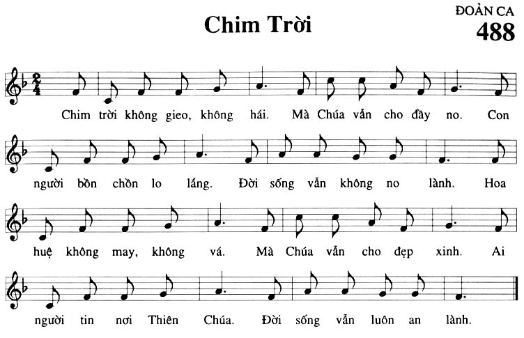 Sheet music: Chim Trời