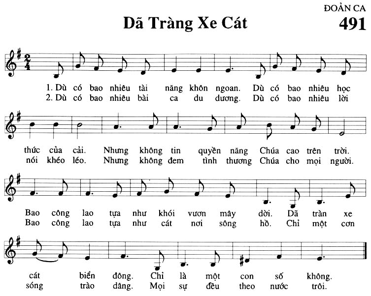Sheet music: Dã Tràng Xe Cát