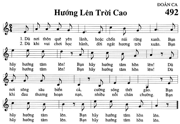 Sheet music: Hướng Lên Trời Cao