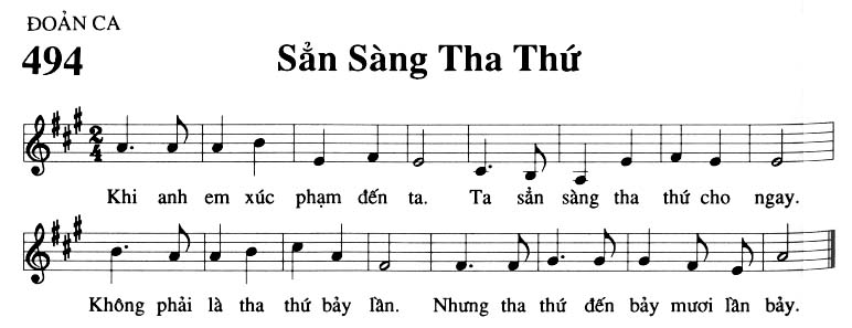 Sheet music: Sẵn Sàng Tha Thứ