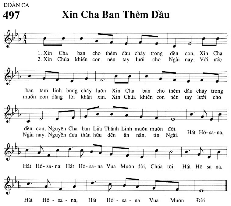 Sheet music: Xin Cha Ban Thêm Dầu