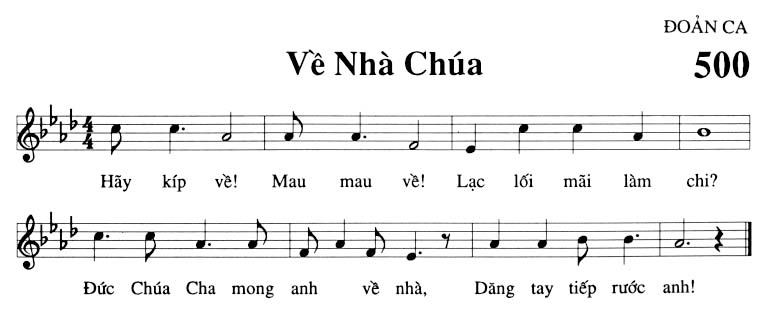Sheet music: Về Nhà Chúa