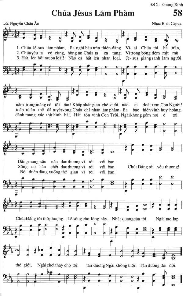 Sheet music: Chúa Jesus Lâm Phàm