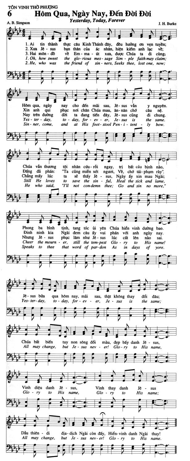 Sheet music: Hôm Qua, Ngày Nay, Ðến Ðời Ðời