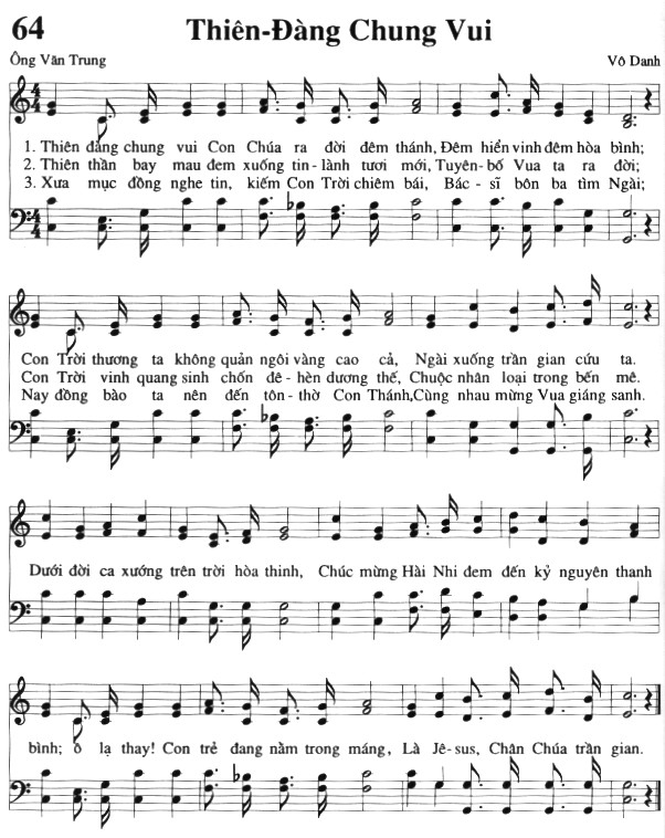 Sheet music: Thiên Đàng Chung Vui