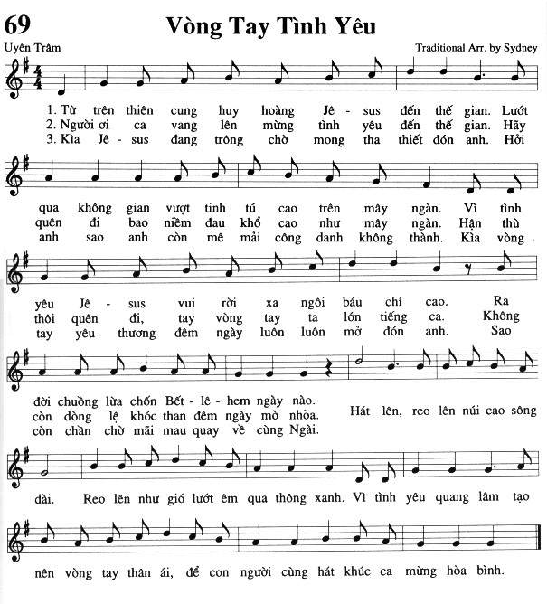 Sheet music: Vòng Tay Tình Yêu