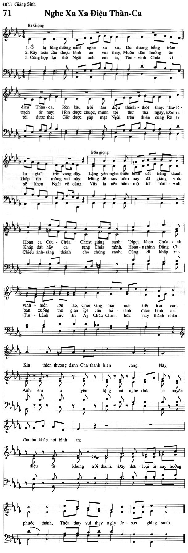 Sheet music: Nghe Xa Xa Điệu Thần Ca