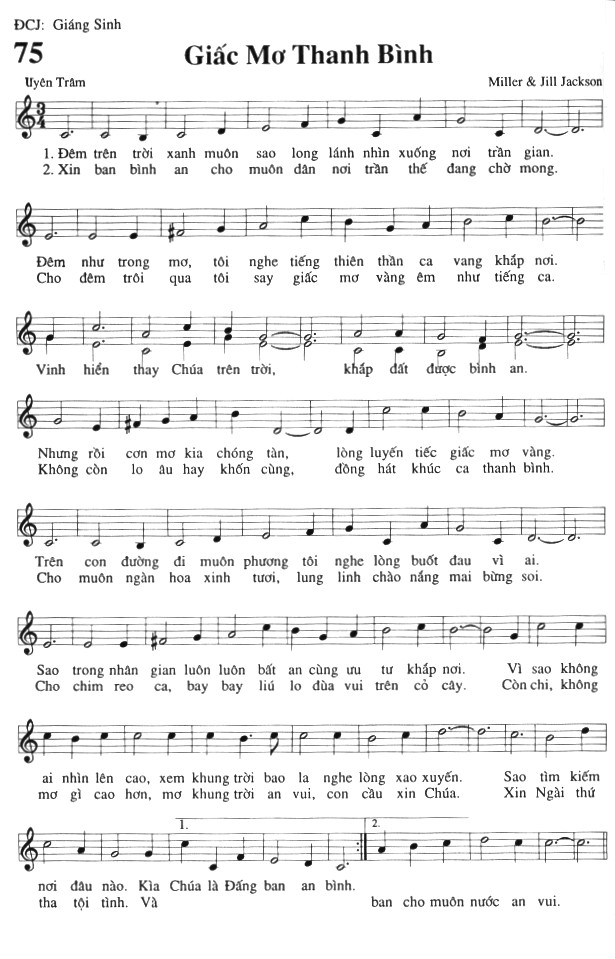 Sheet music: Giấc Mơ Thanh Bình
