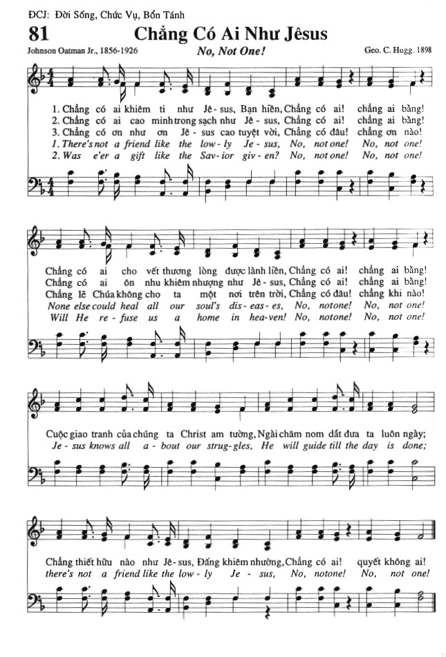 Sheet music: Chẳng Có Ai Như Jesus