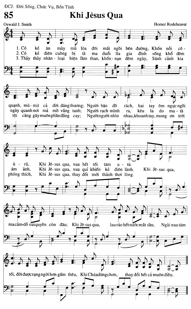 Sheet music: Khi Jesus Qua