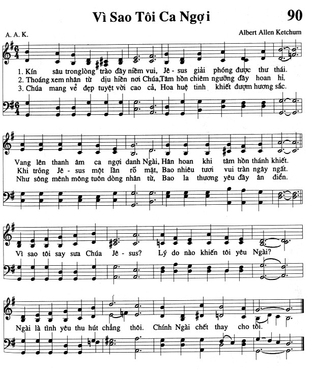 Sheet music: Vì Sao Tôi Ca Ngợi