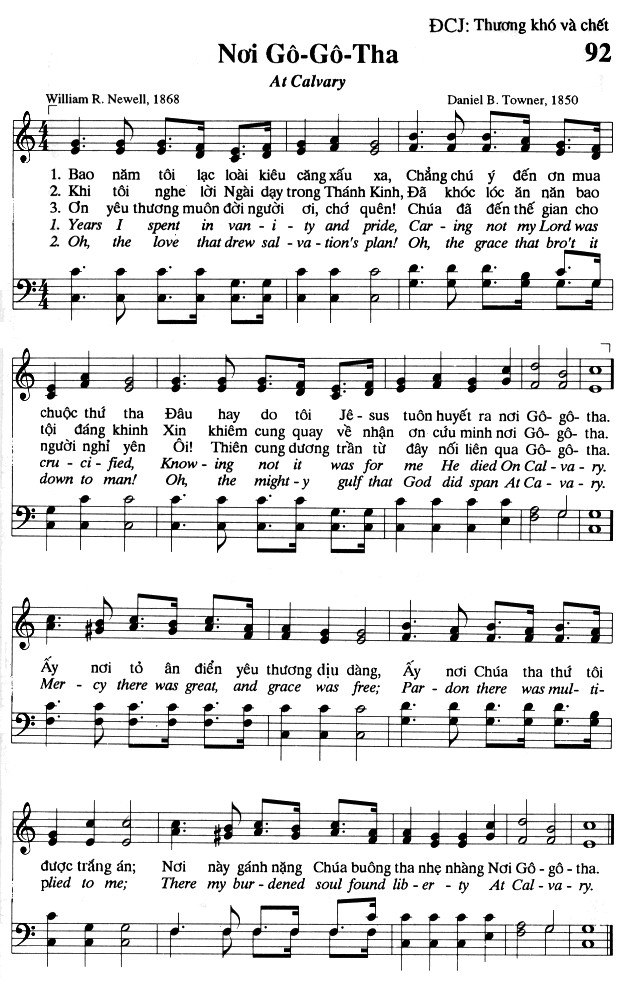 Sheet music: Nơi Gô-gô-tha