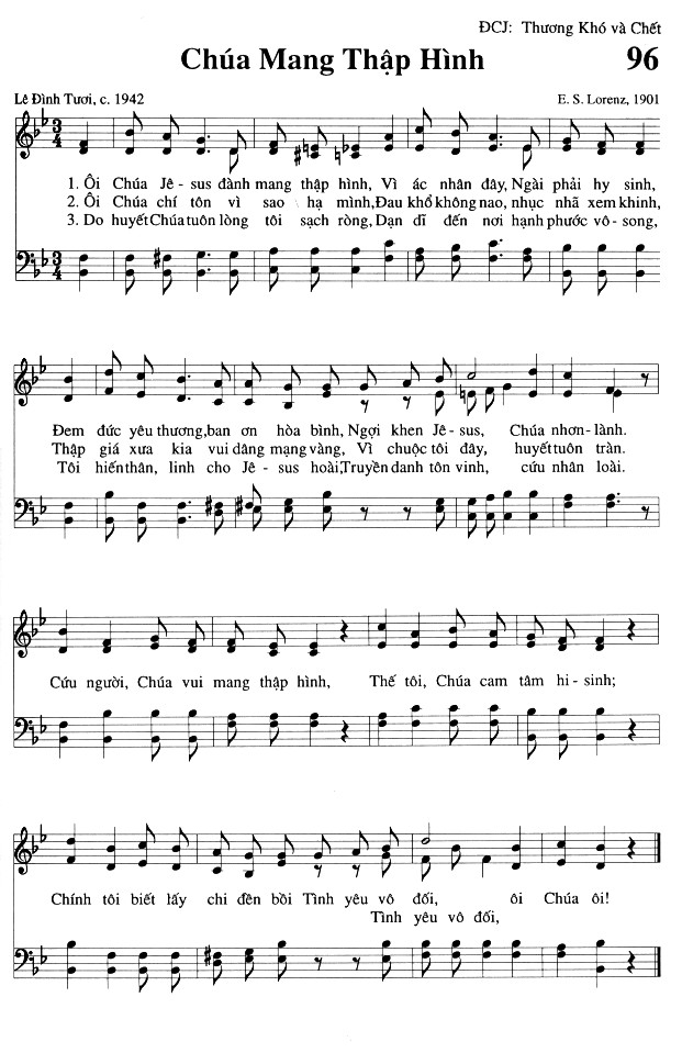 Sheet music: Chúa Mang Thập Hình