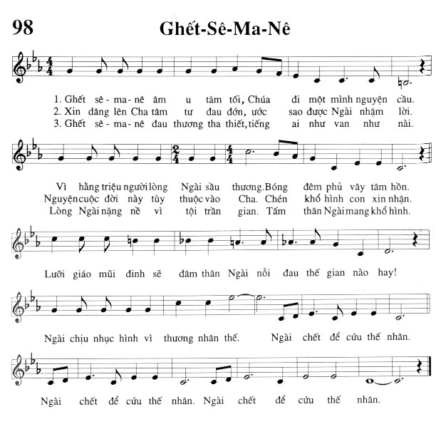 Sheet music: Ghết-sê-ma-nê