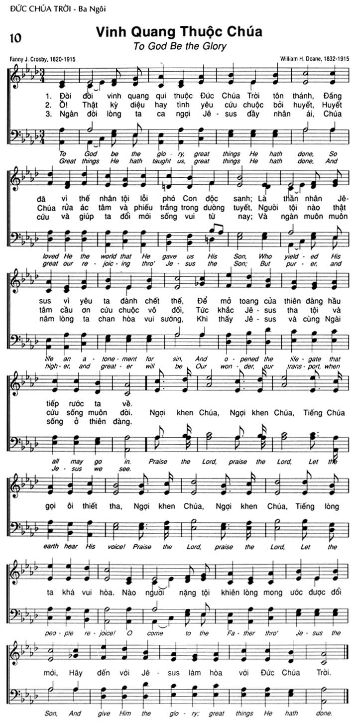 Sheet music: Vinh Quang Thuộc Chúa