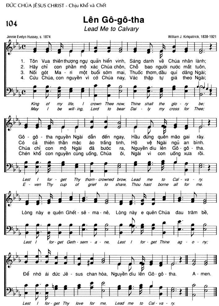 Sheet music: Lên Gô-gô-tha
