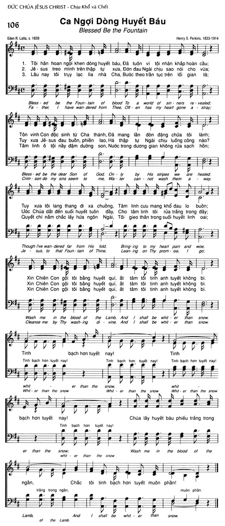 Sheet music: Ca Ngợi Dòng Huyết Báu