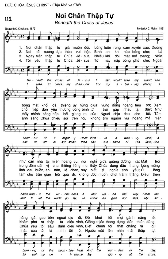 Sheet music: Nơi Chân Thập Tự
