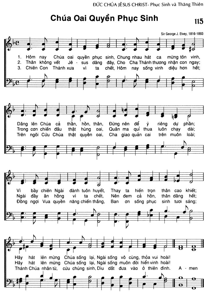 Sheet music: Chúa Oai Quyền Phục Sinh