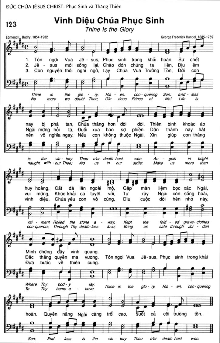 Sheet music: Vinh Diệu Chúa Phục Sinh
