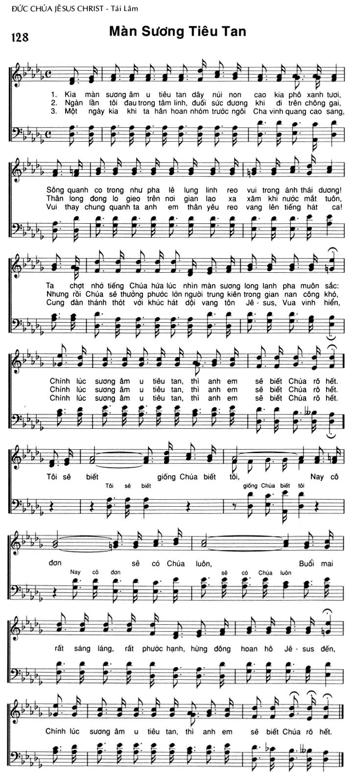 Sheet music: Màn Sương Tiêu Tan