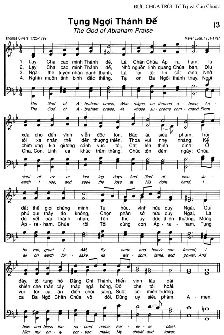 Sheet music: Tụng Ngợi Thánh Đế