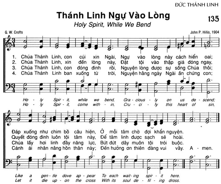 Sheet music: Thánh Linh Ngự Vào Lòng