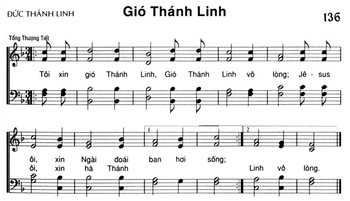 Sheet music: Gió Thánh Linh