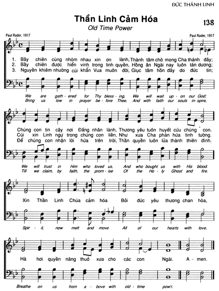 Sheet music: Thần Linh Cảm Hóa