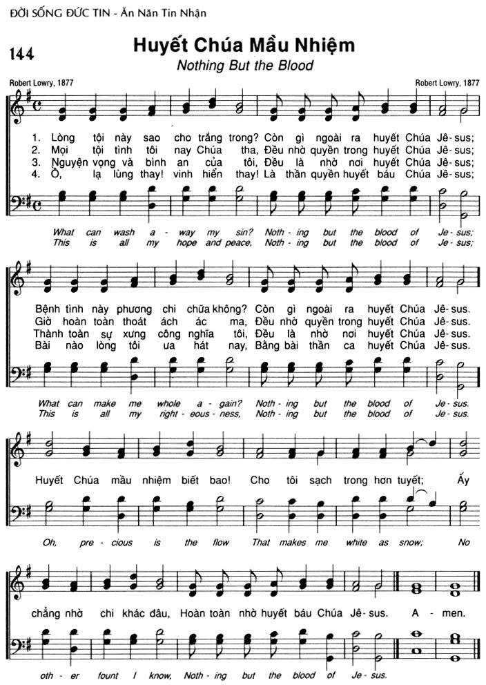Sheet music: Huyết Chúa Mầu Nhiệm