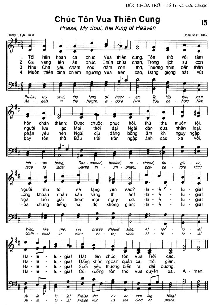 Sheet music: Chúc Tôn Vua Thiên Cung