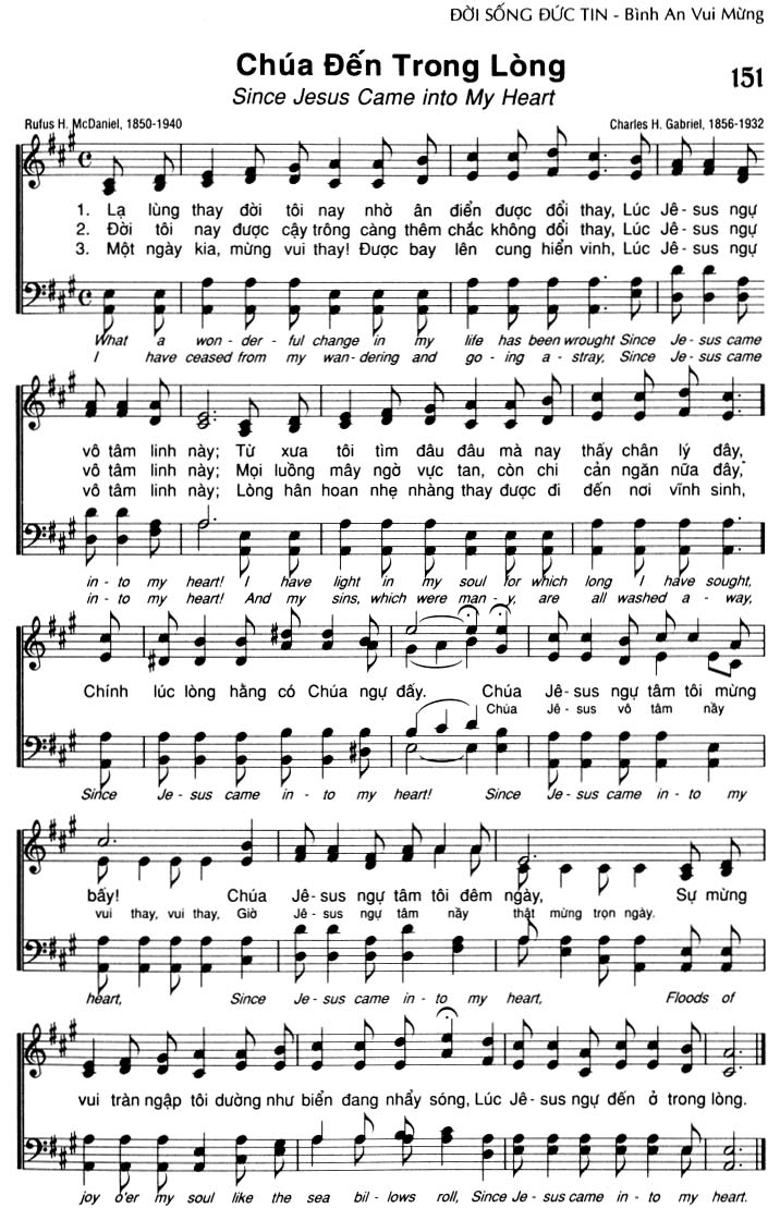 Sheet music: Chúa Đến Trong Lòng
