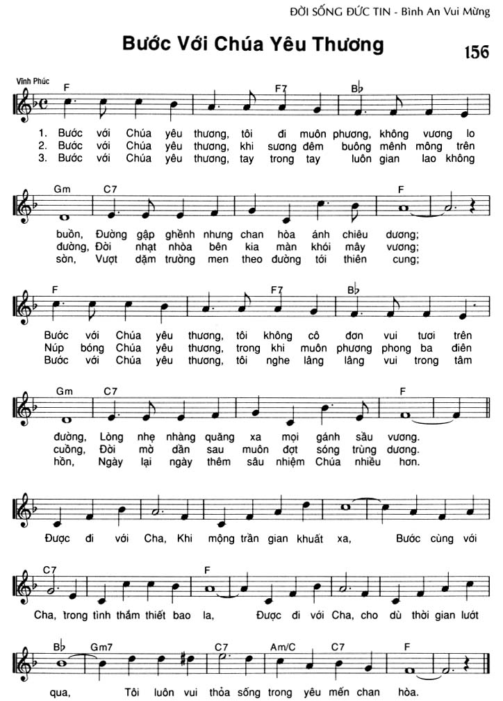 Sheet music: Bước Với Chúa Yêu Thương