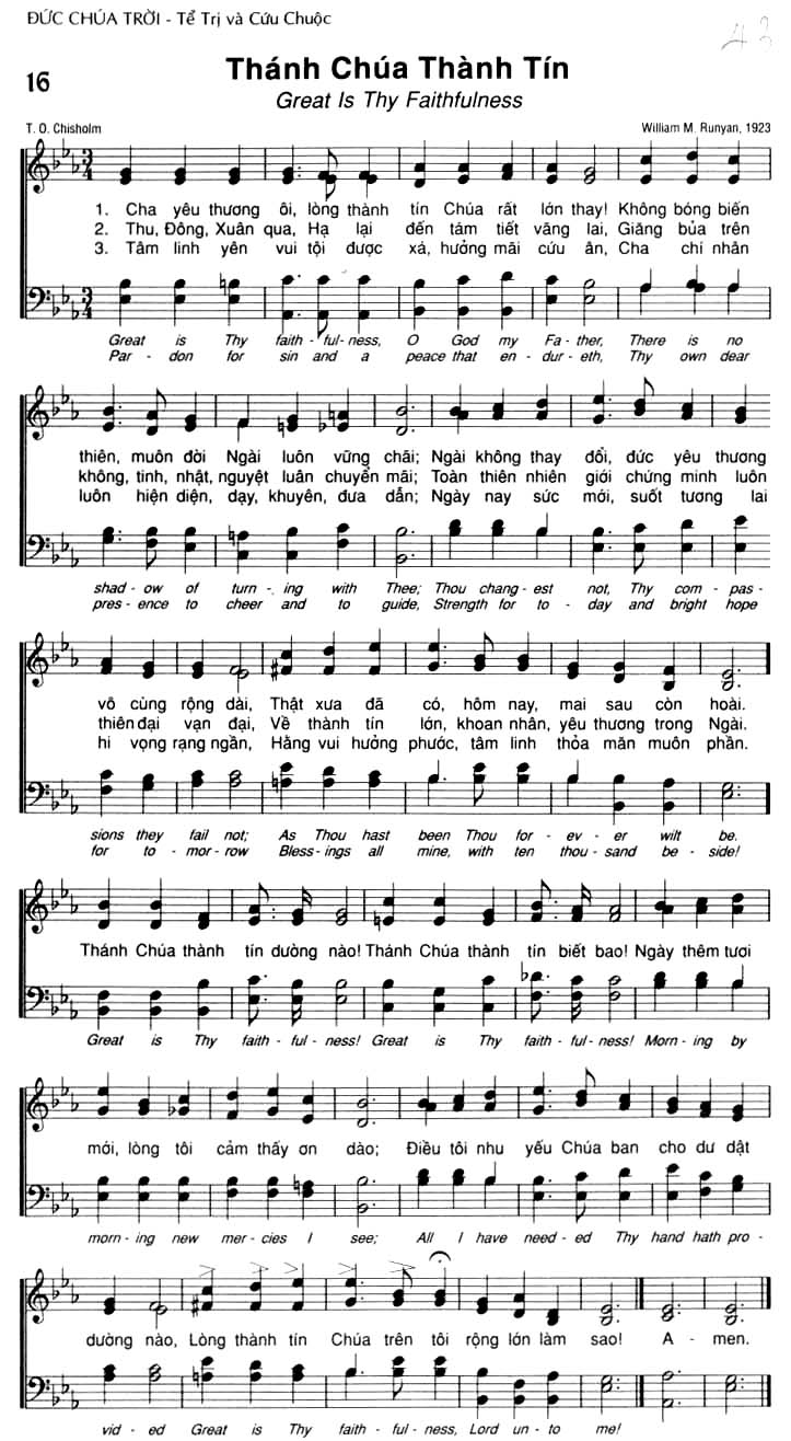 Sheet music: Thánh Chúa Thành Tín
