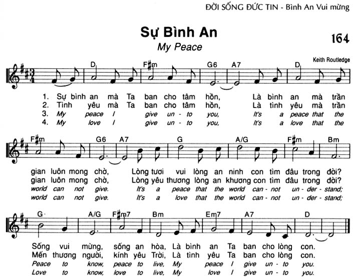 Sheet music: Sự Bình An